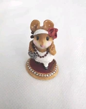 (1) M-171 Wee Forest Folk Zelda Mouse White Dress  Red Flower WFF