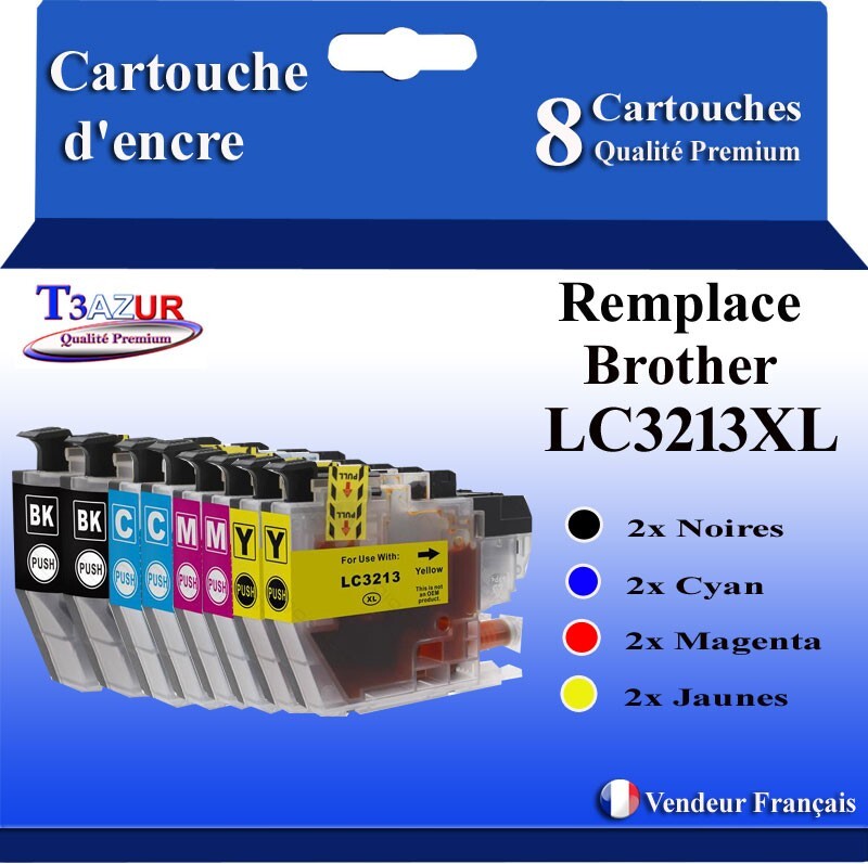 LC3213 XL cartouches compatibles Brother DCP-J772DNW DCP-J772DW pack de 8