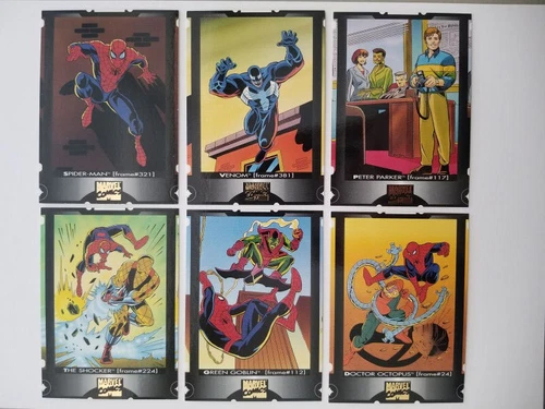 1994 MARVEL COMICS COOKIE CRISP TRADING CARD COMPLETE SET OF 6 VENOM SPIDER-MAN