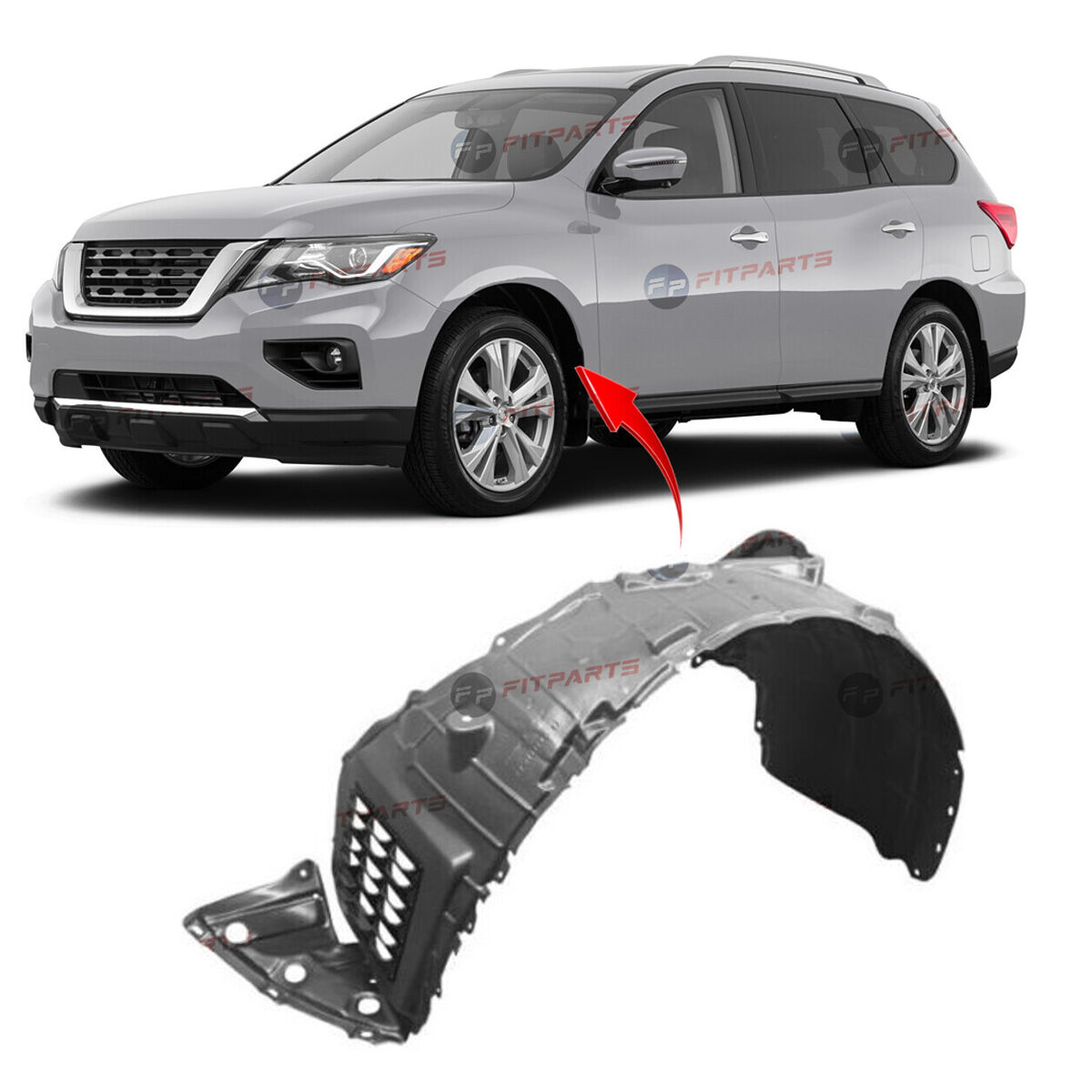 Front Left Driver Side Fender Liner For 2015-2019 Nissan Front Left Driver Side Fender Liner For 2015-2019 Nissan