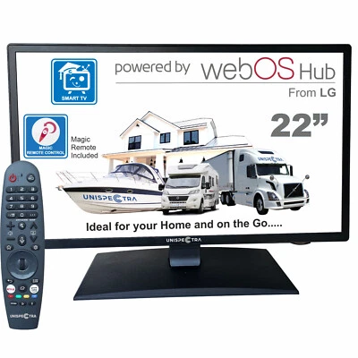 Unispectra® 22" SMART Full HD TV 12V webOS + Magic Remote CAMPER CARAVAN BARCA