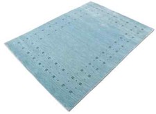 Modern Blue Contemporary Hand-Tufted Area New Zealand Wool Area Rug for Bedroom