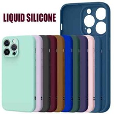 HOT For iPhone 16 Pro Max 15 14 13 Plus Liquid Silicone Back Case Thin Cover