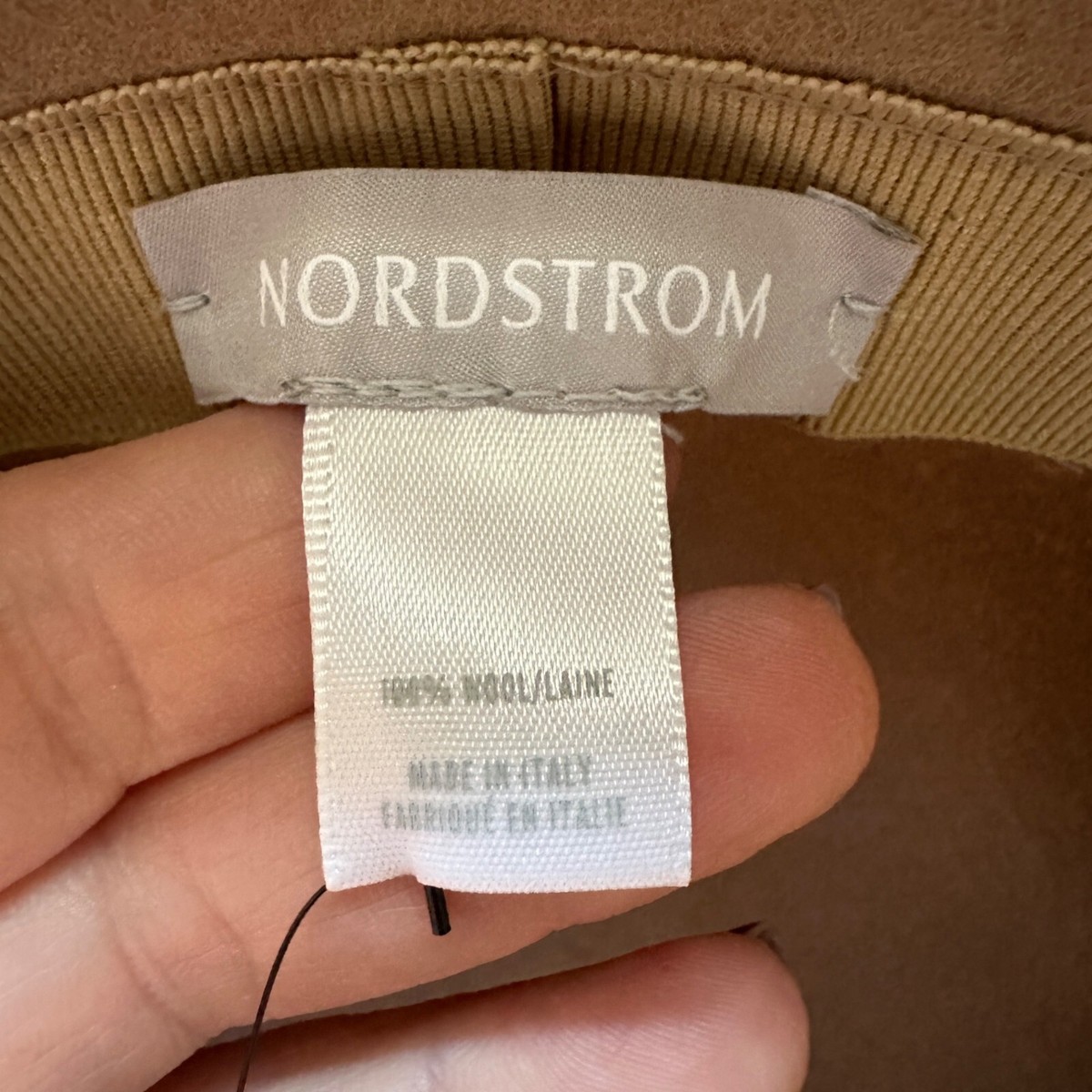 Nordstrom Womens Felted Wool Cloche Hat With Leather Trim Timeless Classic OS Nordstrom 100% Wool Felt Cloche Bucket Hat One Size DARK  main image 4