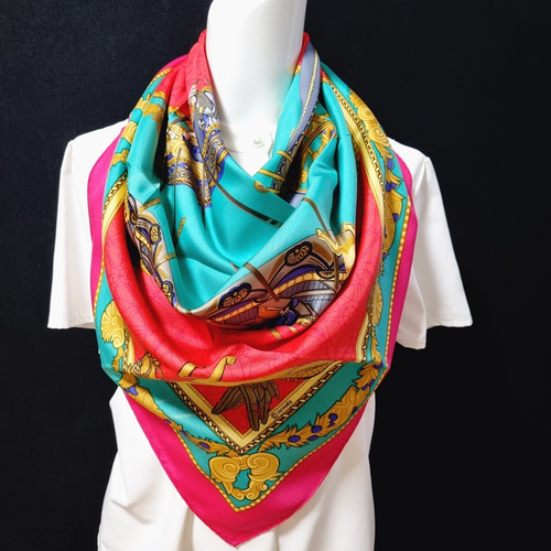 RARE VINTAGE HERMES Silk Scarf "Les Bissone de Venise" Carre 90 by Annie Faivre