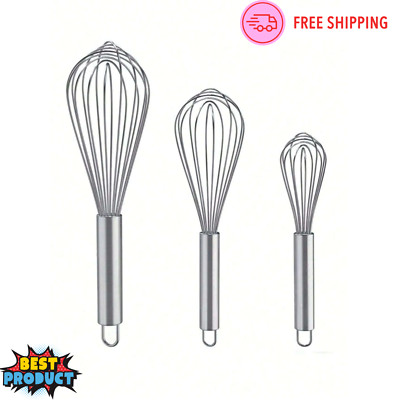 Edelstahl Hand Schneebesen Mixer Ballon Ei Milch Schläger Küche Kochen UK Werkzeug