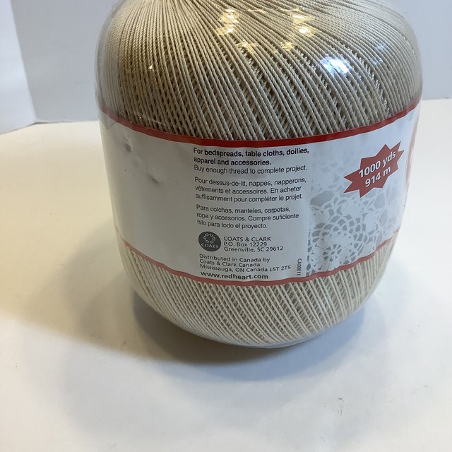 Red Heart Classic Crochet Thread Size 10 Natural 1000yds 0026 for sale