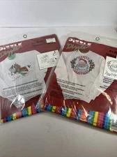 Vintage Dizzle Art Pre-shaded Transfers Lot Of Two Christmas Ugly Sweater