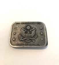 Vintage Belt Buckle Bicentennial 1776-1976 Eagle Spirit of America 3  x 2  USA