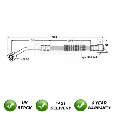 Brake Hose Front Right SJR Fits Chrysler PT Cruiser 1.6 2.0 2.1 CRD 2.4 #2