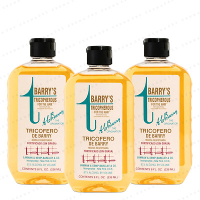L&K Lanman & Kemp Barry's Tricopherous for the Hair Greaseless 8oz - 3 Bottle