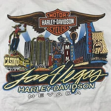 Harley Davidson Las Vegas Nevada 2010 Shirt Size Medium White Tee Strip Rare
