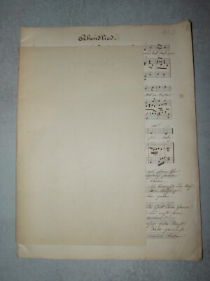 MUSIKPARTITUR Handschriftlich - Abendlied -