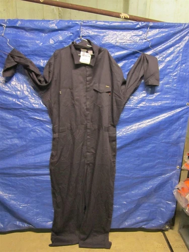 WORKRITE 131UT70NB Flame-Resistant Coverall, Navy, 62 Long Chest Size 59" - product listing photo