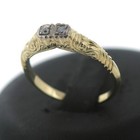 Antik Brillant Gold Ring 585 14 Kt Gelbgold Weißgold 0,10 Ct Diamant Wert 900,-