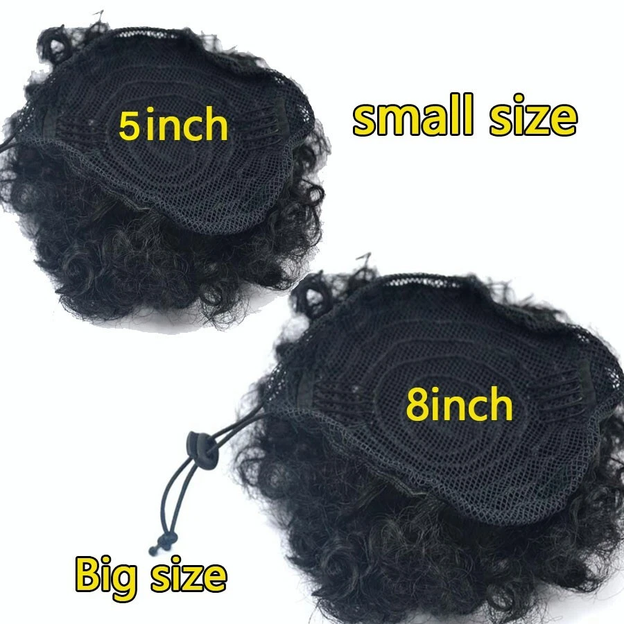 Large  Afro Pony Tail High Puff Afro Kinky Curly Synthetic Drawstring Extension - Image 3 of 4