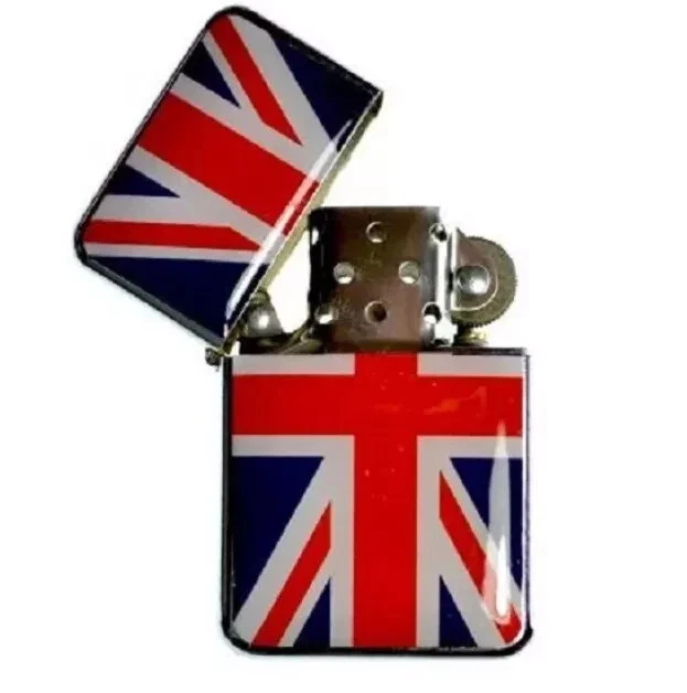 HANZ Union Jack Flag Lighter High Quality Petrol Wind proof Christmas Gift UK SELL