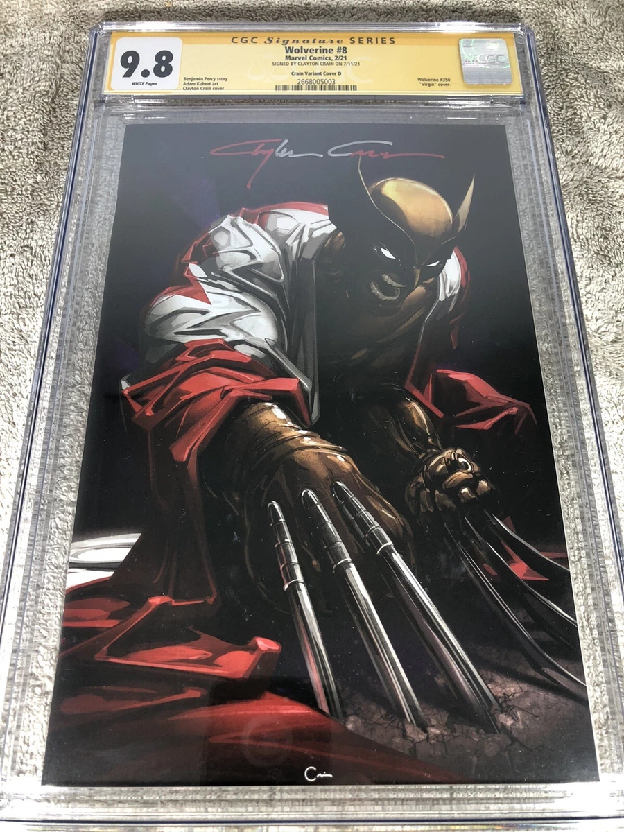 Wolverine 8 CGC SS 9.8 Clayton Crain Canada Flag Virgin Cover 2/21 COA