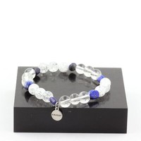 Lapis-Lazuli-Armband Aus Pakistan + Quarzperlen Aus Brasilien + Hergestellt
