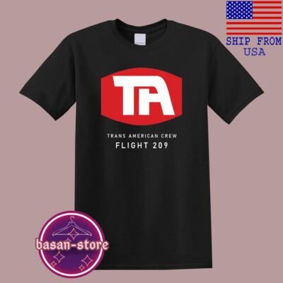 Airplane! Trans American Crew Flight 209 Men's Black Size S-5XL