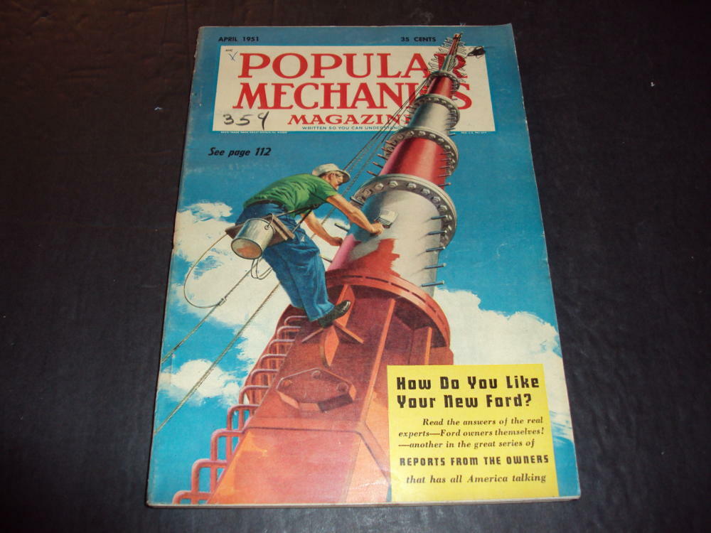 Popular Mechanics Apr 1951 Helicopter Cowboy, New Fords ID:50902