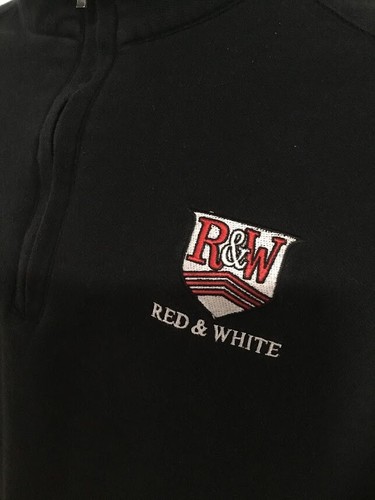 Port Authority Men's 1/4-Zip Pullover "R&W Red & White" Black Size S Small - Picture 3 of 5