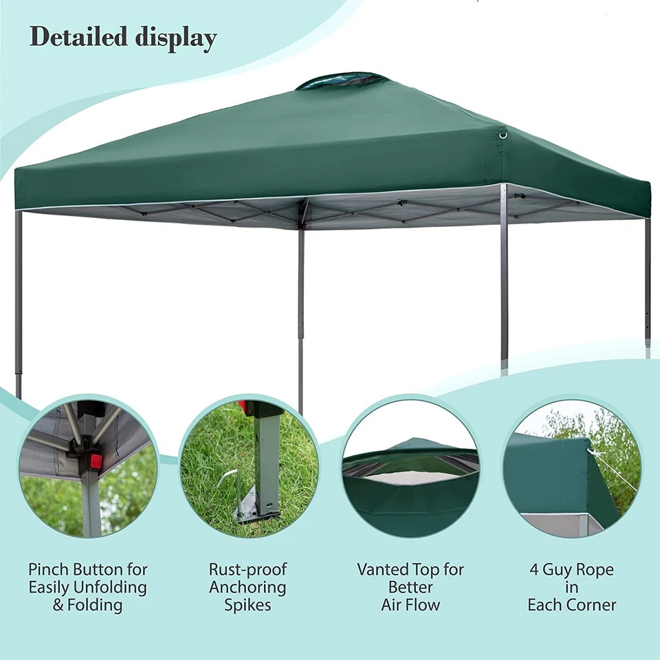 10x10' Ez Pop Up Canopy Tent Commercial Instant Canopy with Portable Roller Bag - Image 2 of 4