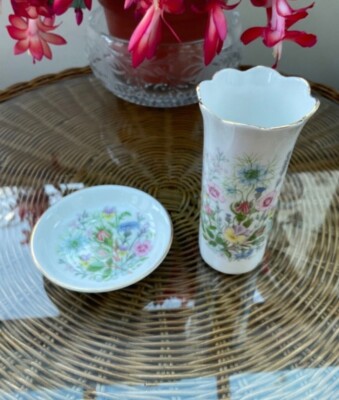 Aynsley Wild Tudor Mayfair Vase und Pin Schmuckschale