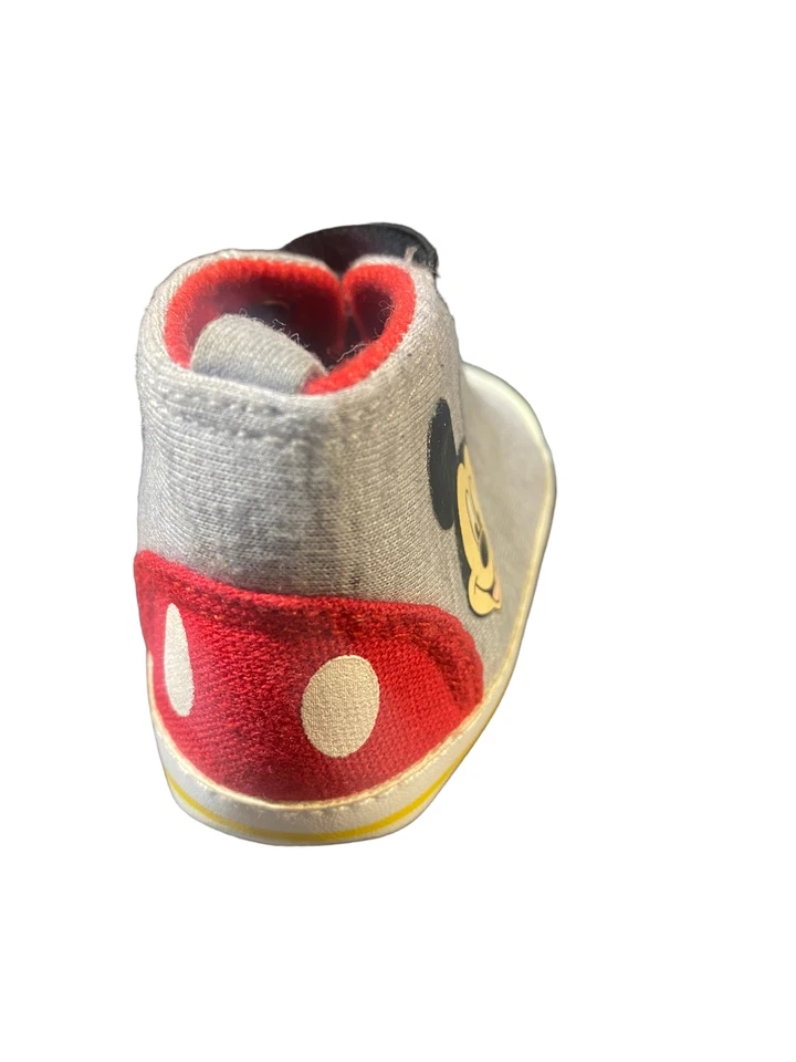 Disney Mickey Mouse Lona Suela Suave Tobillo Infantil Cuna Zapatos (Talla: 3) Foto 4 de 4