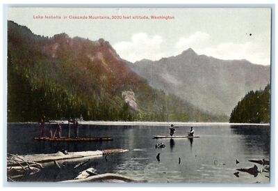c1910 Lake Isabella In Cascade Mountains Washington WA Unposted Boating Postcard
