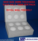 20 POLYSTYRENE EGG BOXES HATCHING / INCUBATION MEDIUM NEW SIZE ROYAL MAIL 78MM