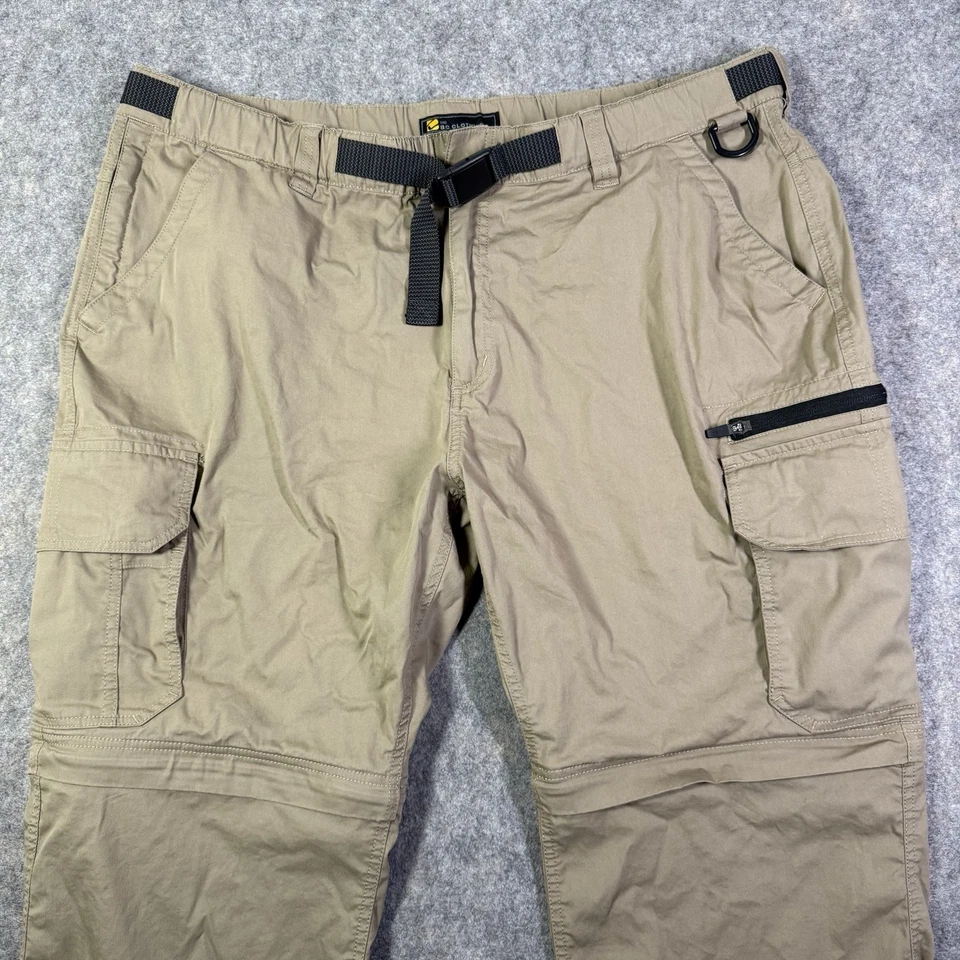 Pantalones utilitarios cargo convertibles BC Clothing para hombre 2XLx32 (42x30,5 real) marrón Foto 3 de 4