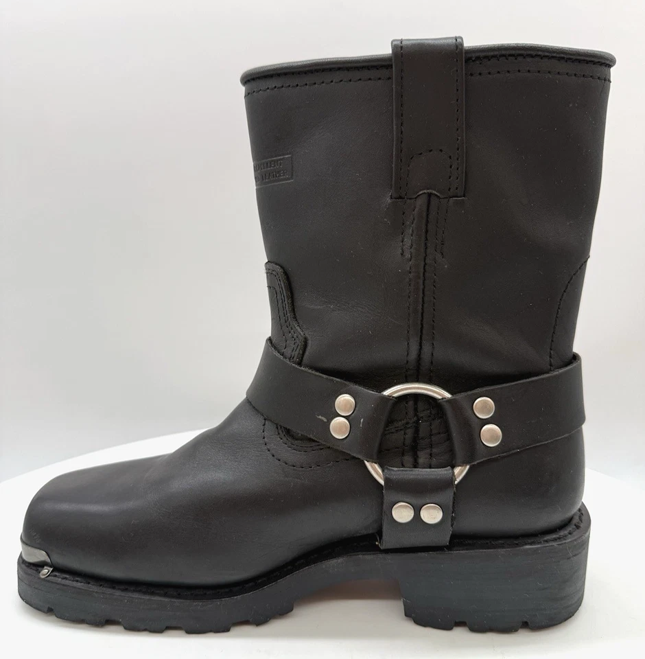 XElement Cuero Arnés Botas Llamas Motocicleta Mujer 7.5M LU2490 Negro BONITO Foto 3 de 4