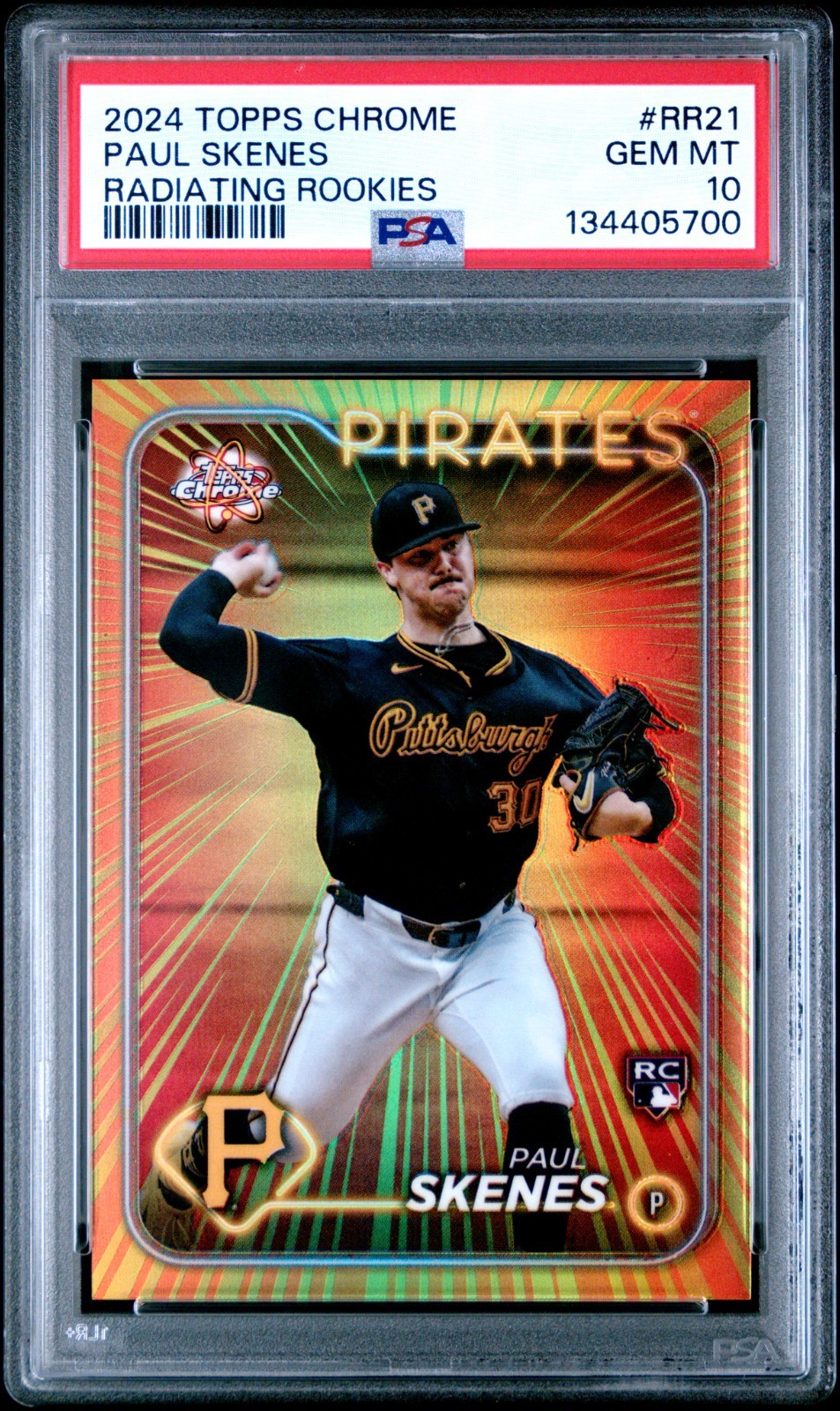 2024 Topps Chrome Update Paul Skenes Radiating Rookies RC #RR-21 PSA 10 Gem Mint