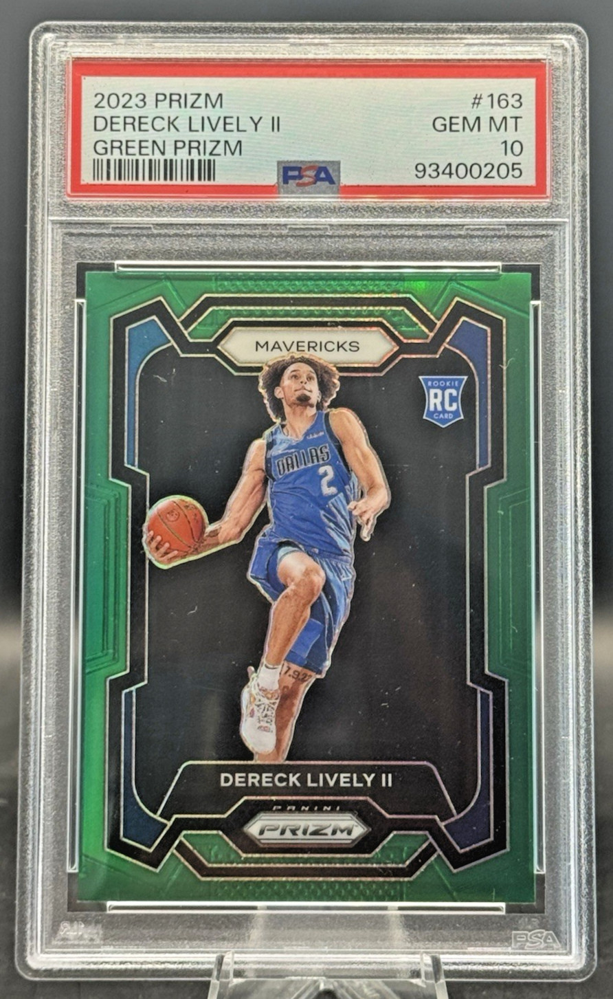 Dereck Lively II 2023 Panini Prizm Rookie #163 Green PSA 10