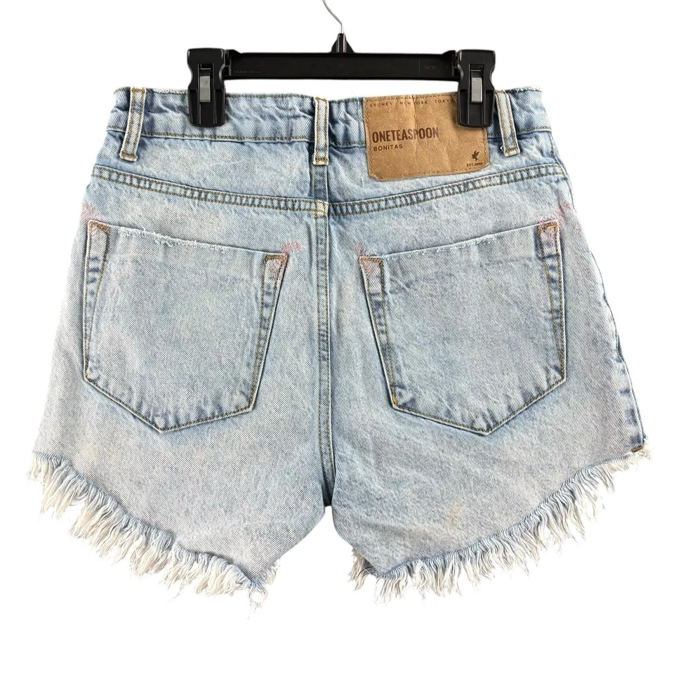 Женские джинсовые шорты One Teaspoon Bonitas размер 24 легкие вареные искусственно состаренные - Изображение 2 из 4