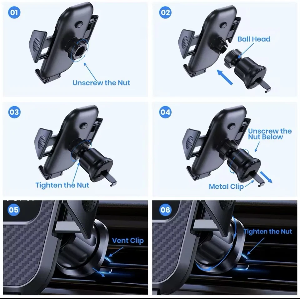 360° Rotating Car Phone Holder With Automatic Locking And Universal Air Vent - Image 3 of 4