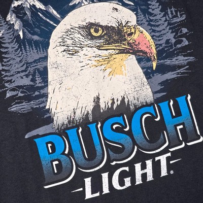 BUSCH LIGHT Beer Eagle Shirt MENS Large Black Hunting CASUAL Distressed NWT