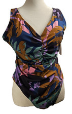 Shade Shore Womens Bathing Suit Size 16 One Piece Multi Color Padded Adjustable