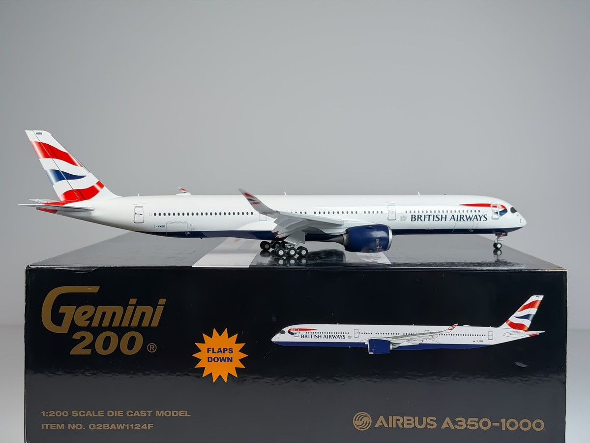 GeminiJets Airbus A350-1000 Plane W/Flaps Down British Airways 1