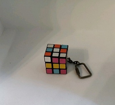 Vintage drehbarer Zauberwürfel Schlüsselanhänger Rubik Cube 80er Retro