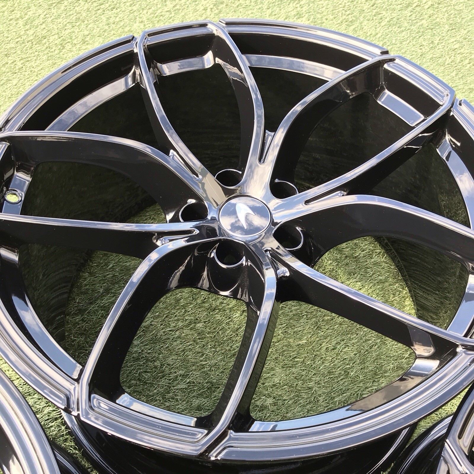 19 20 MCLAREN RIMS OEM STOCK FACTORY SET 4 720S WHEELS GENUINE BLACK GLOSS 720 S