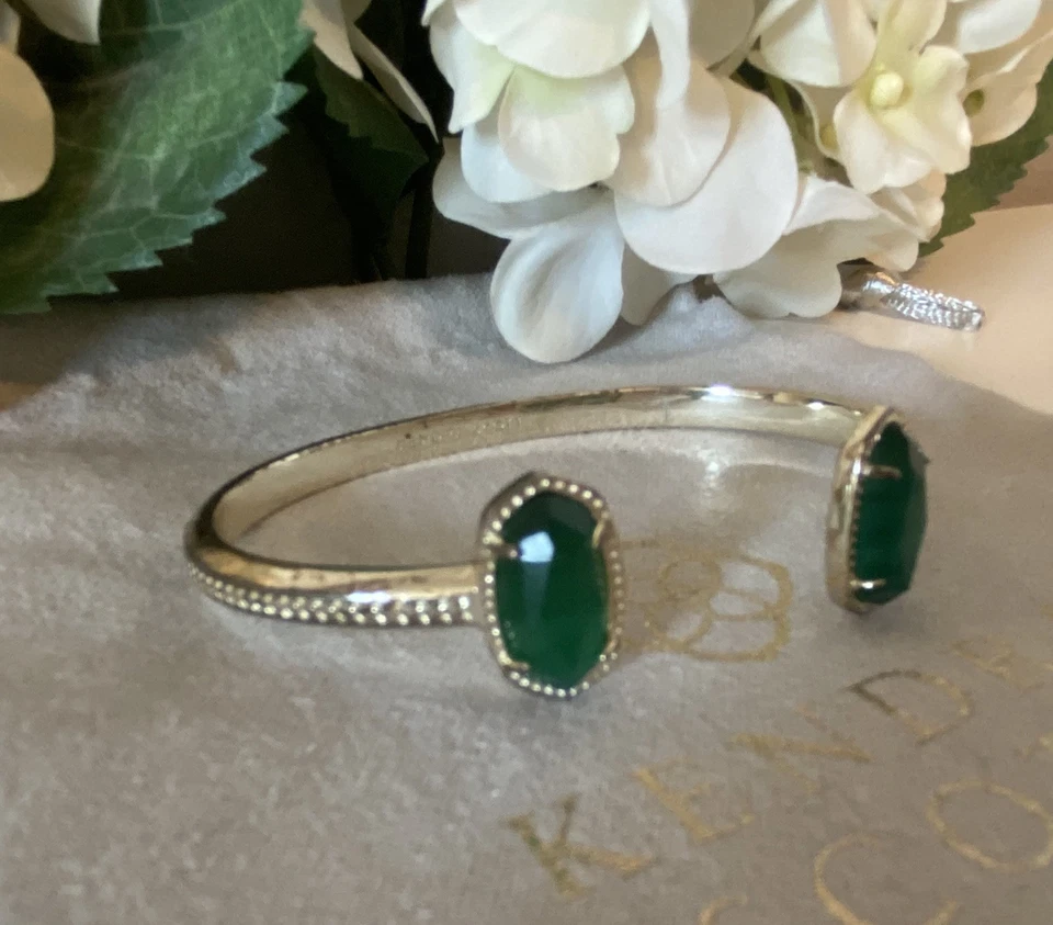 Brazalete Kendra Scott Elton ~ Oro y Verde Esmeralda Foto 2 de 4