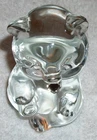 VTG Birthday Fenton Bear Paperweight Art Glass Faceted April Diamond Heart