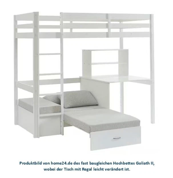 Hochbett 'Goliath' mit Tisch, Sofa und Gästebett und Geheimfach  - Bild 3 von 4