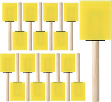 Bates- Foam Paint Brushes, 2", 16 Pack, Yellow Sponge Brushes for Painting, Stai