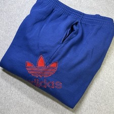Adidas Trefoil Sweatpants XL Blue Vintage 80s Taiwan Made Joggers Rare Logo