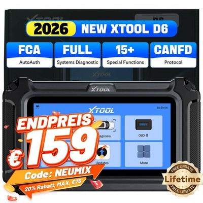 2026 XTOOL D6 KFZ OBD2 Diagnosegerät Scanner ALLE System Code-Leser Free Update