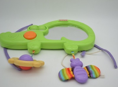 FISHER PRICE LUV U ZOO 2 IN 1 TUMMY TIMER MUSICAL Baby Mirror Rattle Crib Toy