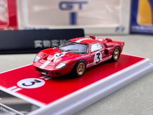 FY 1:64 Red #3 GT40 MK1 MK2 Coupe Racing Sports Model Diecast Metal Car 
